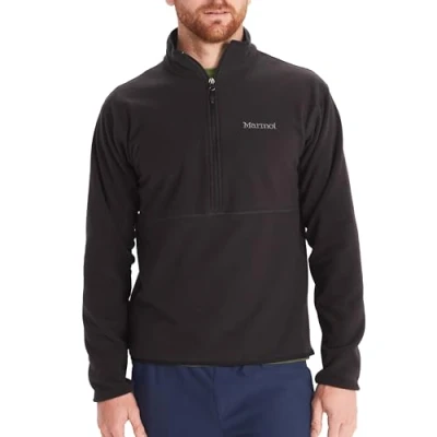 Abbildung von Marmot Herren Rocklin 1/2 Zip, Warme Fleecejacke, Outdoor Jacke mit Zip Reißverschluss, atmungsaktiver und windbeständiger Sweater, Black, XL