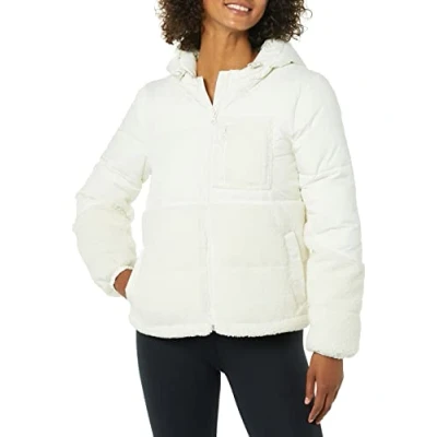 Abbildung von Amazon Essentials Damen Sherpa Puffer Jacke, Elfenbein, S