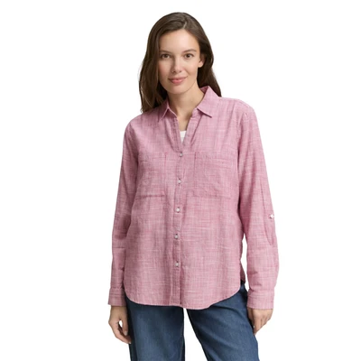 Abbildung von TOM Tailor WITH Structure Hemdbluse, Damen, Größe: 46, Dark pink
