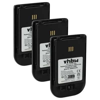 Abbildung von vhbw 3X Akku kompatibel mit Unify Openstage WL3 schnurlos Festnetz Telefon (900mAh, 3,7V, Li Ion)