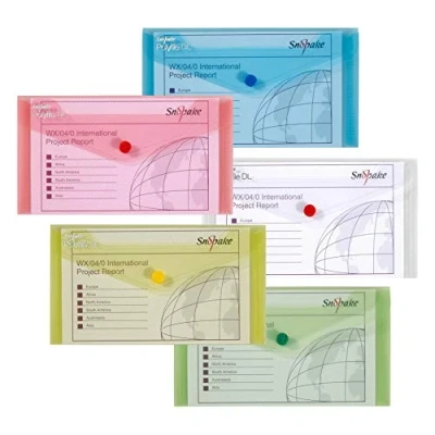 Abbildung von Snopake 10070 Polyfile Dokumententasche DL Polypropylen 5 Stück farblich sortiert