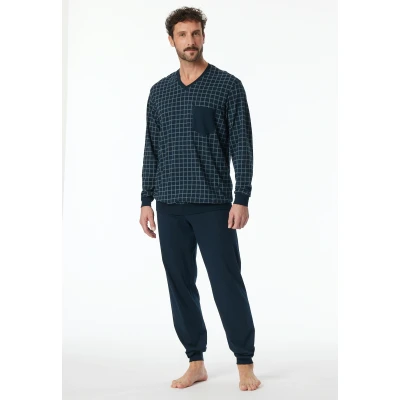Abbildung von Schiesser Pyjama &quot;&quot;Comfort Nightwear&quot;&quot;, (2 tlg.), mit klassischem Karo Muster und aufgesetzter Brusttasche