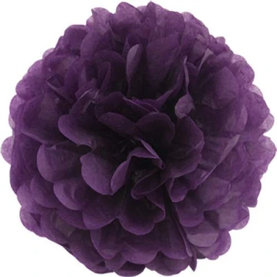 Abbildung von Creativery 1 Papier Pompon 25cm (Pflaume 285) // Pompoms Bommel Kugel Seidenpapier Pom Deko Hängedeko Raumdeko Blumen