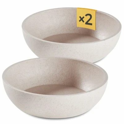 Abbildung von PiuPet® Futternapf I 2 x 1,6L Beige Spülmaschinenfest 21,5cm Durchmesser Hundenapf Grosse Hunde Wassernapf Hund Napf Trinknapf und Fressnapf
