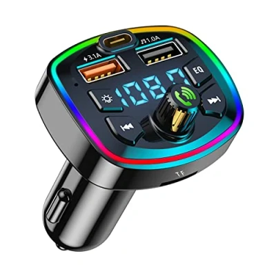 Abbildung von Bluetooth fm Transmitter Auto zubehör Adapter Auto,fm freisprecheinrichtung für Auto, Radio 5.3 schnellladen unterstützen sd Karte USB Disk