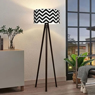 Abbildung von lux.pro Stehlampe, ohne Leuchtmittel, »Newport« Stehleuchte 1 x E27 Schwarz / Weiß