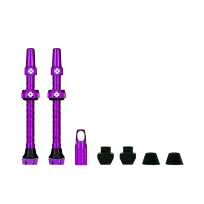 Abbildung von Muc Off Regenbogenfarbige Presta Tubeless Ventile, 44 mm Hochwertige Anti Leck Fahrradventile mit integriertem Werkzeug zum Entfernen des Ventilkerns