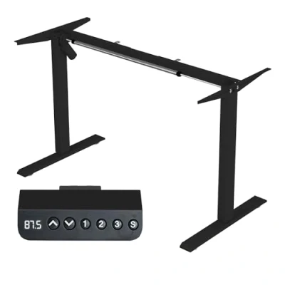 Abbildung von Panana Höhenverstellbarer Tisch Gestell, Elektrisch Schreibtisch Belastbar bis 80KG, Tischgestell mit Memory Funktion 3 Höhen voreingestellt (Schwarz)