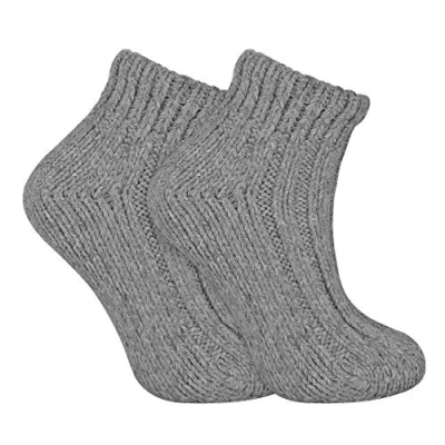 Abbildung von sock snob Damen Winter Bunt Gestrickt Kurz Norweger Style Wollsocken (37/42, 05 Grey)