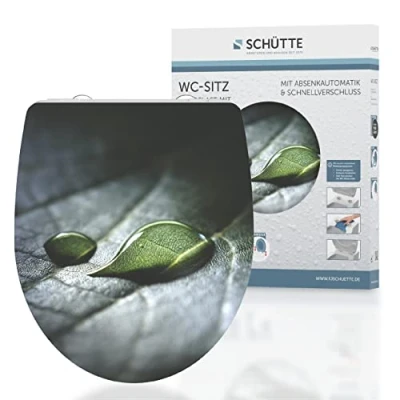 Abbildung von Schütte WC Sitz Raindrop, Duroplast, mit Absenkautomatik und Schnellverschluss, High Gloss