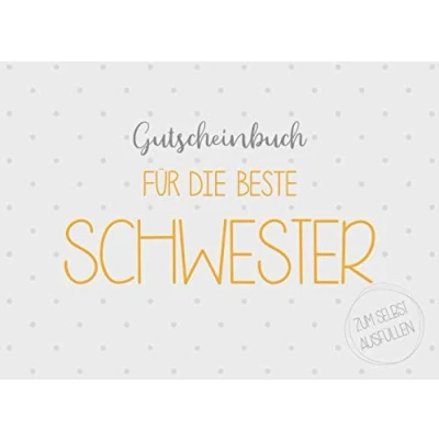 Abbildung von Gutscheinbuch für die beste Schwester zum selbst ausfüllen: 20 Gutscheine als Geschenk Schwester, Geschenkidee Geburtstag oder zu Weihnachten