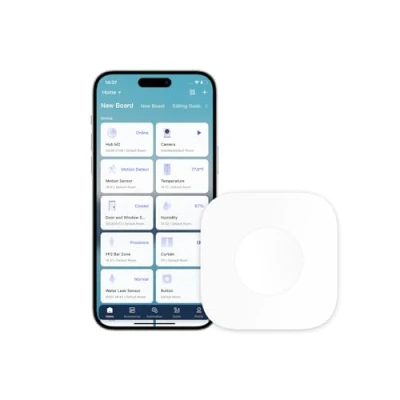 Abbildung von Aqara Mini Funkschalter, Benötigt Hub, Zigbee Verbindung, 3 Wege Mehrzweck Steuerknopf für Smart Home Anwendungen, Kompatibel mit Apple HomeKit, IFTTT