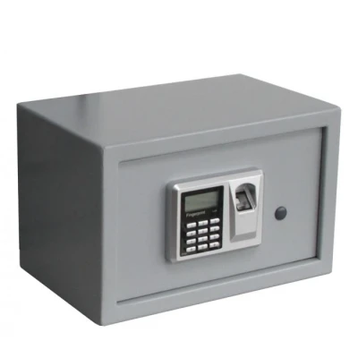 Abbildung von Safe, Tresor Mini versehen mit einem Fingerabdruckschloss Grau Abm: 310x200x200 mm. pro Stk.