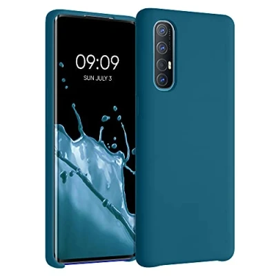 Abbildung von kwmobile Hülle kompatibel mit Oppo Find X2 Neo Silikon Handy Case Handyhülle weiche Oberfläche kabelloses Laden Petrol matt