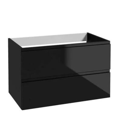 Abbildung von .Deftrans waschbeckenunterschrank hängend mit schubladen schwarz 80 x 50 46 cm, waschtischunterschrank, badunterschrank waschbecken wandschrank ohne waschtischplatte