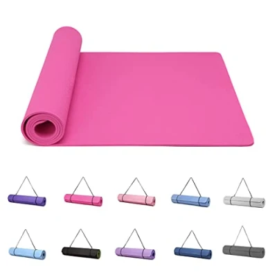 Abbildung von Good Nite Yogamatten Für Frauen Rutschfeste Strukturierte Oberflächen Gymnastikmatte Yoga Matte Dicke 6 mm 10 Mit Tragegurt Tpe Übungsmatte Pilates Gymnastik (183X61cm)