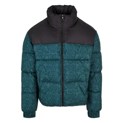 Abbildung von Urban Classics aop Retro Winterjacke, Herren, Größe: XL, Bottlegreen damast