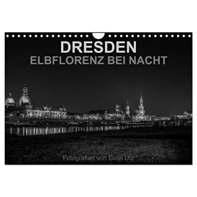 Abbildung von Dresden Elbflorenz bei Nacht (Wandkalender 2025 DIN A4 quer), CALVENDO Monatskalender