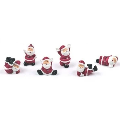 Abbildung von Tumbling Santa Weihnachten kuchen dekoration 6er set, lustiges und festive Weihnachtsmann dekorationen