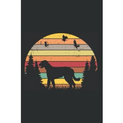 Abbildung von Irischer Wolfshund Notizbuch: Retro Irish Wolfhound Vintage / 6x9 Zoll 120 karierte Seiten