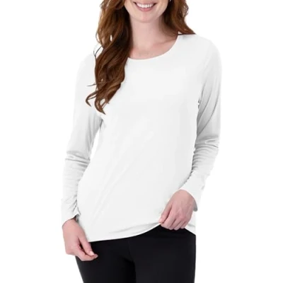 Abbildung von Hanes Damen Cool Dri Long Sleeve Performance T Shirt, Moisture Wicking Tee, 40+ UPF Protection, 1 Or 4 Pack Hemd, Weiß, XX Large