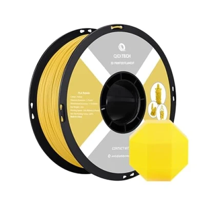 Abbildung von QIDI TECH PLA Rapido Filament 1.75mm, 3D Drucker PLA, geeignet für Hochgeschwindigkeitsdruck, 1.75 die meisten FDM Drucker, 1 KG Spule (2.2lbs), Gelb