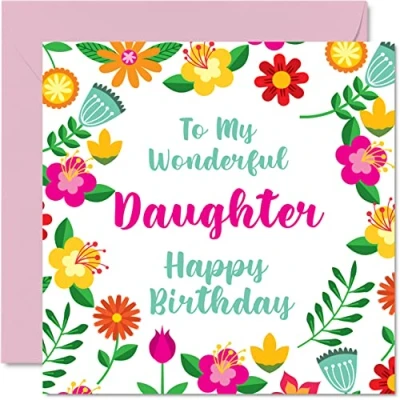 Abbildung von Stuff4 Lustige Geburtstagskarten für Tochter wunderbare Frau niedliche Geburtstagskarte von Mama Papa besondere Geburtstagsgeschenke 145 mm Geschenk