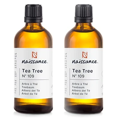 Abbildung von Naissance Teebaumöl (Nr. 109) 200ml (2x100ml) Naturreines Ätherisches Öl 100% für Naturkosmetik, Aromatherapie, Duftlampe Duftöl Aroma Diffuser