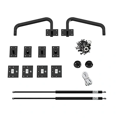 Abbildung von ROOMTEC Komplettes Schrankbett Hardware Set, vertikal, legierter Stahl, Schwarz