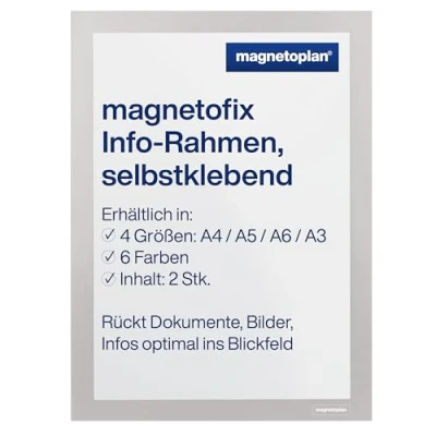 Abbildung von magnetoplan Magnetrahmen selbstklebend A4 silber