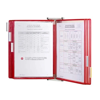 Abbildung von Tarifold 52755 Technic Wand Sichttafelsystem mit 5 Indexreitern zum Anklemmen und 10 Sichttafeln A4 rot