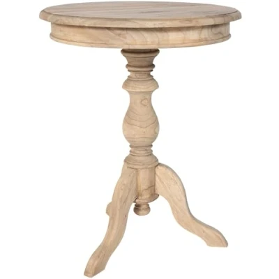 Abbildung von CLP Beistelltisch Wiva I Runder Holz Tisch Für Ihr Wohnzimmer Perfekt Couch Und Bett 50x50 cm Stabil Robust, Farbe:Natur