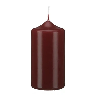 Abbildung von Stumpenkerzen Stumpen Kerzen Bordeaux 6 x Ø 4 cm, 12 Stück getauchte Spitzkopf in RAL Qualität