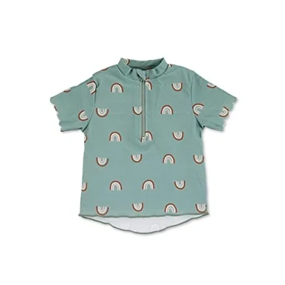 Abbildung von Sterntaler Kurzarm Regenbogen Surfshirt für Kinder, Größe: 116/122, Dunkelgrün meliert