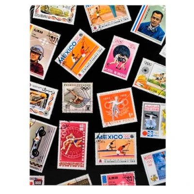 Abbildung von Exacompta 25130E Premium Briefmarken Sammel Album Sport mit 16 schwarzen Seiten Einsteckbuch für Ihr Hobby Briefmarkenalbum bunt