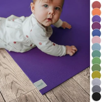 Abbildung von Sanosoft® Krabbelmatte Made in Germany, Anti Rutsch Krabbelunterlage 180cm X 100cm Lila