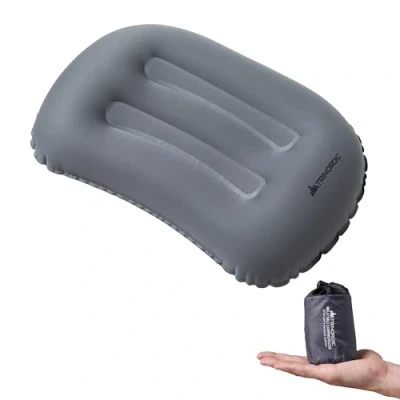 Abbildung von Trinordic Ultraleichtes Aufblasbares Camping Kissen Extra Weicher Bezug &amp; Verstellbares Ventil Bequemes und Kompaktes Zubehör für Outdoor Abenteuer, Wandern, Backpacking Bikepacking