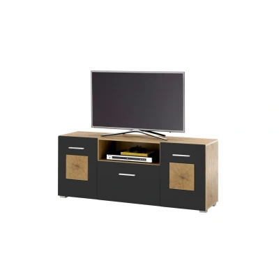 Abbildung von TV Lowboard schwarz matt 140 cm GEORGIA
