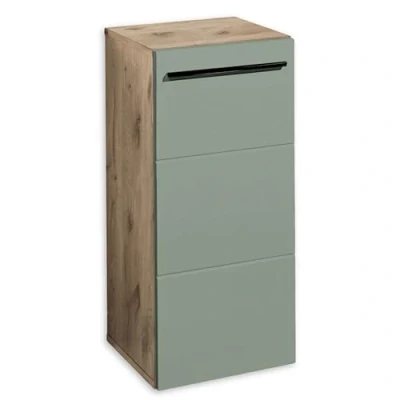 Abbildung von 36 566 EY Seitenschrank VISTA Badschrank Kommode in Viking Oak / Schilf Grün ca. 34 x 72 31 cm