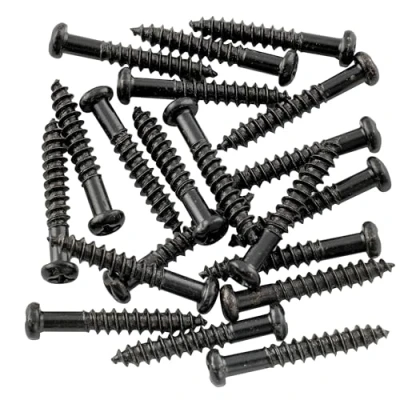 Abbildung von Musiclily 3,5x25mm Tremolo Brückenbefestigung Schrauben Set für Strat Style E Gitarre, Schwarz(20 Stück)