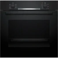 Abbildung von Bosch HBA510BA3, Serie 2, Einbau Backofen, 60 x cm, 3D Heißluft für gleichmäßiges Backen auf 3 Ebenen, Schnellaufheizung, Halogen Innenbeleuchtung, Schwarz