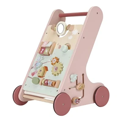 Abbildung von Little Dutch 7106 FSC Holz Activity Laufwagen Flowers &amp; Butterflies rosa