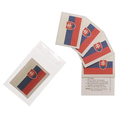Abbildung von 10 x Slowakei tattoo Fan Fahnen Set EM 2024 Slovakia temporary Flag (10)
