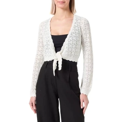 Abbildung von ONLY Normal Geschnitten Vausschnitt Strickjacke, Damen, Größe: Medium, Ecru