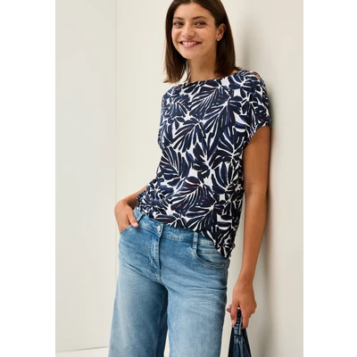 Abbildung von Cecil MIT Knopfdetail Tshirt print, Damen, Größe: XS, Blau