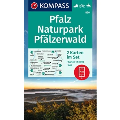Abbildung von KOMPASS Wanderkarten Set 826 Pfalz, Naturpark Pfälzerwald (2 Karten) 1:50.000: inklusive Karte zur offline Verwendung in der App. Fahrradfahren. Reiten