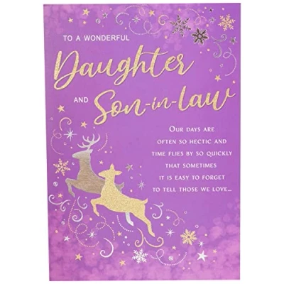 Abbildung von Piccadilly Greetings Klassische Weihnachtskarte &quot;Daughter &amp; Son in Law&quot; 22,9 x 15,2 cm Regal Publishing, mehrfarbig, C85387