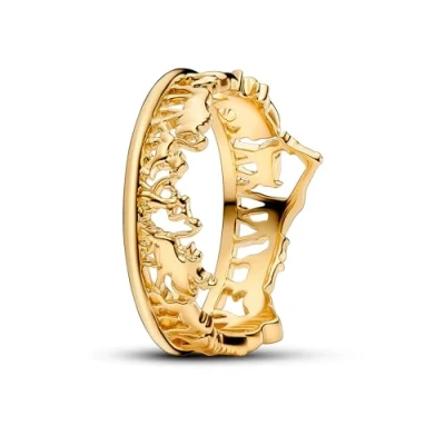 Abbildung von Pandora Fingerring ME Struktur &amp; Steine Ring 163322C01 52 vergoldet