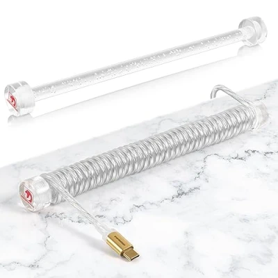 Abbildung von MAMBASNAKE RC02 Custom Fester Stab für Spiral Tastaturkabel CNC Acrylic Winder Kabel, Management Stange Mechanisch Tastaturkabel, Kabel Gewichtsstange 7,68 Zoll Länge Klar