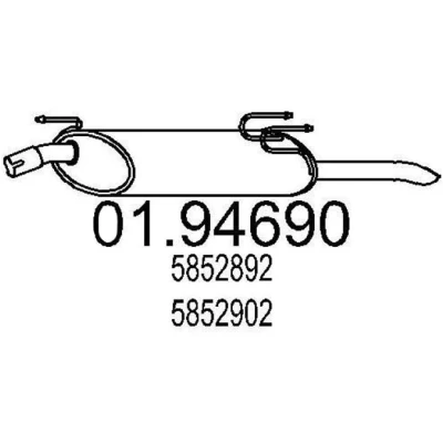 Abbildung von MTS 01.94690 Endschalldämpfer 880 OPEL: Astra F Caravan